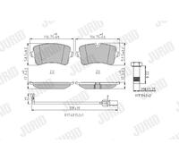 JURID 573428J Kit de plaquettes de frein, frein à disque pour AUDI,PORSCHE