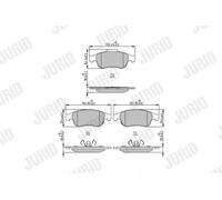 JURID 573766J Kit de plaquettes de frein, frein à disque pour FIAT,JEEP