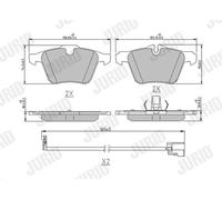 JURID 573972J Kit de plaquettes de frein, frein à disque pour VOLVO
