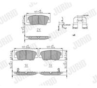 JURID 573974J Kit de plaquettes de frein, frein à disque pour HYUNDAI,KIA