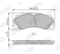 JURID 573999J Kit de plaquettes de frein, frein à disque pour PORSCHE