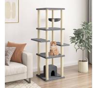 Juroupi Arbre à chat avec griffoirs en sisal gris foncé 154 cm, arbre à chat, centre d'activités tour à chat, maison d'arbre d'escalade pour chat - 172057