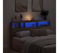 Juroupi Armoire tête de lit avec LED chêne Artisanal 180x17x102 cm,Tete de lit capitonnée,tête de lit à Poser au Sol