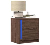Juroupi Armoires de Chevet et lumières LED 2 pcs chêne Marron,Boîte De Rangement De Jardin,Coffre De Stockage,Boîte De Stockage,