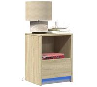 Juroupi Armoires de Chevet et lumières LED 2 pcs chêne Sonoma,Boîte De Rangement De Jardin,Coffre De Stockage,Boîte De Stockage,