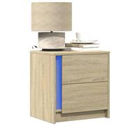 Juroupi Armoires de Chevet et lumières LED 2 pcs chêne Sonoma,Boîte De Rangement De Jardin,Coffre De Stockage,Boîte De Stockage,