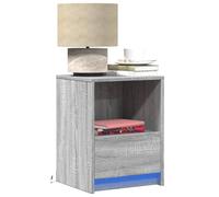 Juroupi Armoires de Chevet et lumières LED 2 pcs Sonoma Gris,Boîte De Rangement De Jardin,Coffre De Stockage,Boîte De Stockage,
