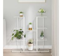 Juroupi Jardinière 94,5x25x89 cm Blanc Fer,Jardiniere sur Pieds,Bac avec Treillis,Jardiniere Terrasse