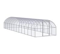 Juroupi Poulailler extérieur 3 x 12 x 2 m en acier galvanisé, poulailler, poulailler, poulailler, enclos et clapiers d'extérieur pour animaux - 3095468