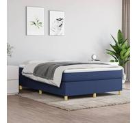 Juroupi Sommier à Ressorts de lit Bleu 140x200 cm Tissu Sommier avec Pieds,Sommier Tapissier