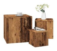 Juroupi Tables d'appoint 3 pcs Vieux Bois Bois d'ingénierie,Table Bout De Canapé, Industrielle pour Les Petites Pièces, Petite Table dans L'Entrée, Facile À Monter