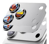 Jurqqer 2 pièces Protection Caméra pour iPhone 17 Pro Max, Verre Trempé 9H Ultra-Fin et Alliage d'Aluminium Aviation - Anti-Rayures Supérieur, et Compatible avec 99% des Coques, Argent
