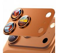 Jurqqer Protection Caméra pour iPhone 17 Pro Max, Verre Trempé 9H Ultra-Fin et Alliage d'Aluminium Aviation - Anti-Rayures Supérieur, et Compatible avec 99% des Coques, Orange Cosmique
