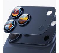 Jurqqer Protection Caméra pour iPhone 17 Pro Max, Verre Trempé 9H Ultra-Fin et Alliage d'Aluminium Aviation - Anti-Rayures Supérieur, et Compatible avec 99% des Coques, Bleu Intense