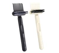 Jurrissa Lot de 2 outils de nettoyage de brosse à cheveux, outil de nettoyage 2 en 1, ensemble d'outils de nettoyage portables pour brosse, peigne, clavier, râteau pour enlever la poussière des