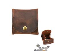Jurxy Cuir rustique Moon Pocket Porte monnaie Cuir véritable Pochette à monnaie squeeze Changer de titulaire Portefeuille Porte-monnaie pour hommes et femmes - marron