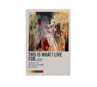 JURYEYRBGT Poster d'octobre bleu avec inscription « This Is What I Live For » - Impression moderne pour salon, chambre à coucher - 60 x 90 cm - Style sans cadre