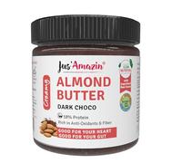 Jus' Amazin Almond Butter - Dark Chocolate High Protein Vegan Cholestarol Free Dairy Free Soy Free 100% Natural Plant-Based Protein 200 Gms
