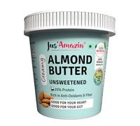 Jus' Amazin Beurre d'amande crémeux - Non sucré (boîte de 1 kg) | 25 % de protéines | Seulement des amandes entières (100 % pures) | zéro additif | Beurre végétalien sans lait | Keto | Alimentation