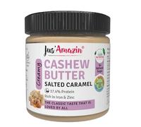Jus' Amazin Creamy Cashew Butter â Salted Caramel (200g), 17% Protein, Plant Based Nutrition, Zero Chemic, Vegan, Dairy Free, 100% Natural