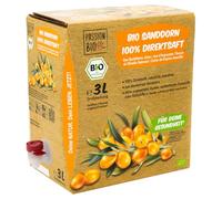 Jus d’argousier bio, 3 L - issu de culture allemande, 100% baies, sans sucre ajouté (loi), contient naturellement du sucre.