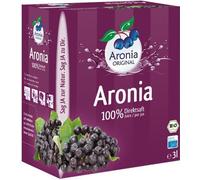Aronia Original Bio Pur Jus 100 % Bio en Boîte 3 L