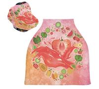 Jus De Fraise Frais Housse de Canopée pour Poussette,Siège de Voiture pour Bébé Dais Siège Auto Couverture D'Allaitement Pare-Soleil Respirant Extensible pour Bébé