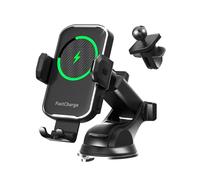 JUSAKA Chargeur de voiture sans fil, 15 W, charge rapide, supports de téléphone pour votre voiture, compatible avec iPhone 16/15/14/13, Samsung Galaxy S24 Ultra S23 S22 S21, S20, S10+