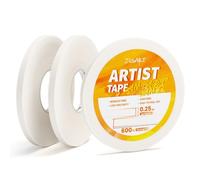 JusArt Lot de 3 rouleaux de ruban adhésif pour artistes pour papier aquarelle, 6 mm de large, 183 m de long, ruban blanc pour masquage, encadrement et dessin technique, sans acide, faible adhérence