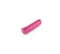 ALASSIO Trousse Ronde en cuir véritable Diam 60mm x 210 mm Rose