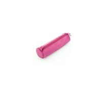 ALASSIO Trousse Ronde en cuir véritable Diam 60mm x 210 mm Rose