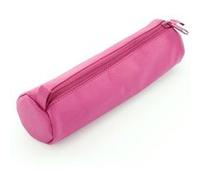 ALASSIO Trousse Ronde en cuir véritable Diam 60mm x 210 mm Rose