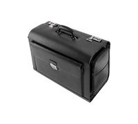 Juscha JU-45057 Pilot Case Alassio Verona Cuir Véritable Noir