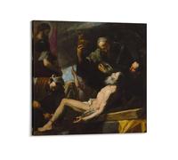Jusepe De Ribera Impression sur toile célèbre du martyre de Saint-André - 60 x 60 cm