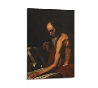 Jusepe De Ribera - Impression sur toile de Saint Jérôme - Décoration murale moderne pour chambre à coucher - 50,8 x 76,2 cm