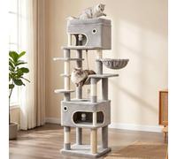 Jusevir Arbre à Chat, 178 cm Hoch, XL, avec Grande Plateforme, Gris Clair