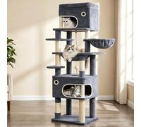Jusevir Arbre à Chat, 178 cm Hoch, XL, avec Grande Plateforme, Gris Foncé