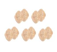 Jushenpoer 10 PièCes SéRies Bois Sculpté Applique Cadre Onlay Décoration de Meubles Non Peints Motifs Ovales Non Peints 21X15Cm
