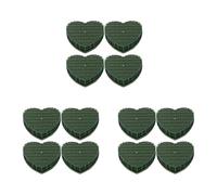 Jushenpoer 12 PièCes Blocs de Mousse Florale en Forme de Coeur Argile de Fleur Verte Briques Florales en Forme de Coeur Boue Florale Artificielle avec Ventouse