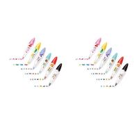 Jushenpoer 12 PièCes Stylo DéCoratif de Type Presse pour Animaux Mignons Bricolage - Stylo à de DéCoration en Dentelle Bricolage, de Masquage DéCoratif D'Animaux Kawaii