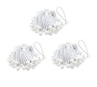 Jushenpoer 150 Pièces Séries Cordons élastiques avec Boules élastiques pour Chapiteaux, Bannières de Tentes, Mâts de Drapeau, Bâche (Blanc)