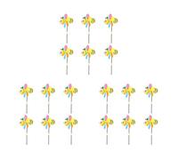 Jushenpoer 18 Pièces Séries Abeille Vent Spinners Moulins à Vent 3D Animaux Moulins à Vent Jardin Piquets Ornements pour Pelouse Cour Patio Fête Décor