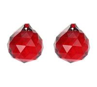 Jushenpoer 2 Pièces 30Mm Cristal Rouge Prismes Billes