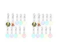 Jushenpoer 20 PièCes LED Sublimation Blanc Porte-CléS Acrylique ÉClairé Transfert Rond Bricolage Porte-CléS
