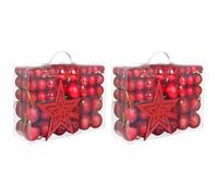Jushenpoer 202 PièCes Boules de NoëL Rouges pour Sapin de NoëL, Boules de Sapin de NoëL Incassables Boules DéCoratives Suspendues
