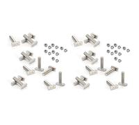 Jushenpoer 24 Pièces de Rechange pour Boulons à Fente en T, Vis M10 x 25, Vis de Rail A2-70, écrous de Rail avec 24 écrous à Embase