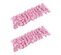 Jushenpoer 288Pcs Mini Petite Fleur Artificielle en Fleurs de Bourgeons de Rose Décoration de Mariage Artisanat DIY Maison,Rose Clair