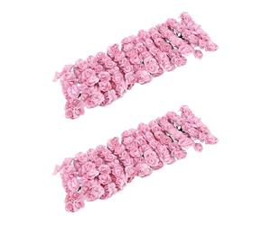 Jushenpoer 288Pcs Mini Petite Fleur Artificielle en Fleurs de Bourgeons de Rose Décoration de Mariage Artisanat DIY Maison,Rose Clair