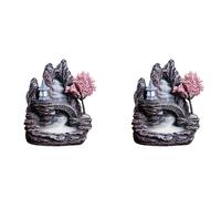 Jushenpoer 2X BrûLeur D'Encens à Reflux en Cascade Coulant de Haute Montagne, Diffuseur de Parfum de Maison, BrûLeur D'Encens DéCoration, E
