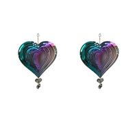 Jushenpoer 2X Carillons ÉOliens Rotatifs 3D Cadeau ÉOlienne pour DéCor de Chambre Mariage Jardin ExtéRieur DéCoration Suspendue EsthéTique 25X40Cm